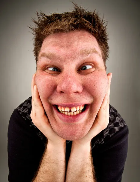 Retrato de louco homem bizarro — Fotografia de Stock