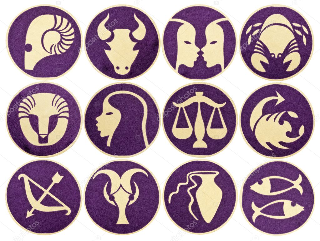 Set of Zodiac symbols