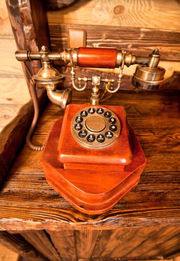 Wooden telephone clipart