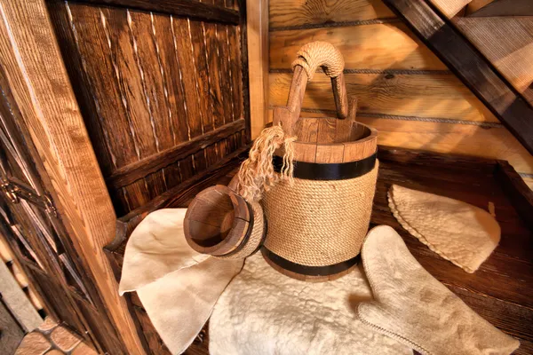 Akcesoria do sauny fińskiej — Zdjęcie stockowe