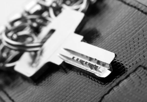 Hausschlüssel im Lederetui — Stockfoto