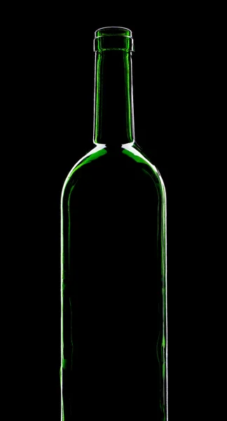 Силуэт бутылки вина — стоковое фото