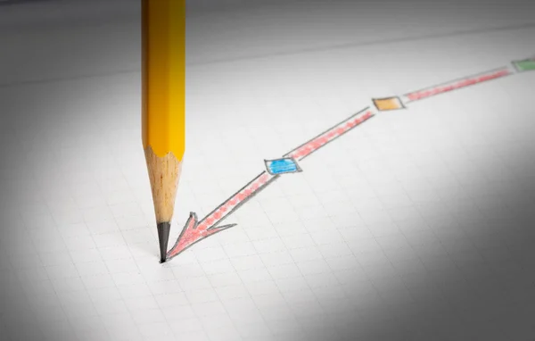 Dibujo a lápiz boceto de éxito — Foto de Stock