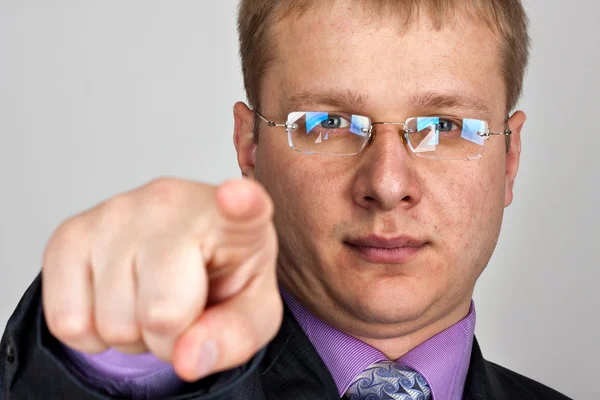 Businessman pointing to you — Stock Photo, Image