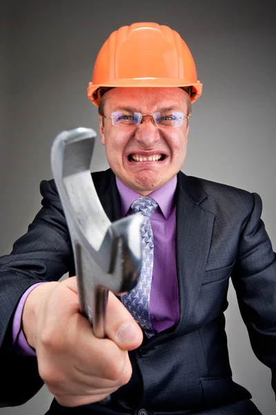Angry contractor — Stock Photo, Image