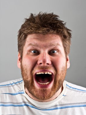 Angry screaming man clipart