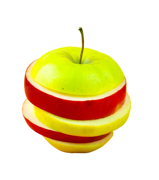 Geschnittener bunter Apfel — Stockfoto