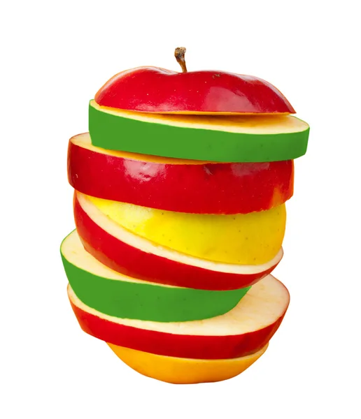Sliced colorful apple — Stock Photo, Image