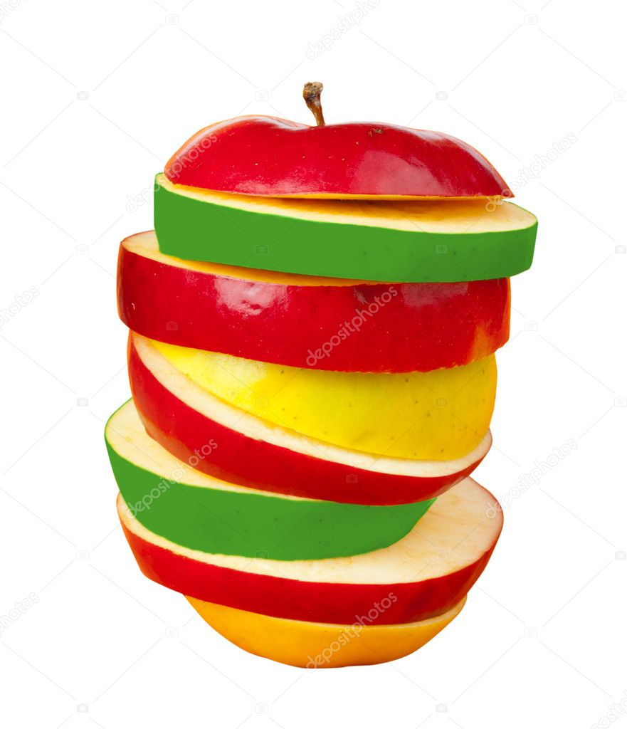 Sliced colorful apple