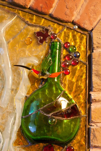 Composición de vidrieras del tema del vino — Foto de Stock