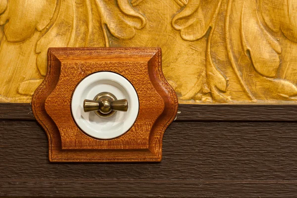 Antique wooden light switch — Stock Photo, Image