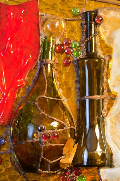 Stained glass composition of wine theme — Stock Photo, Image