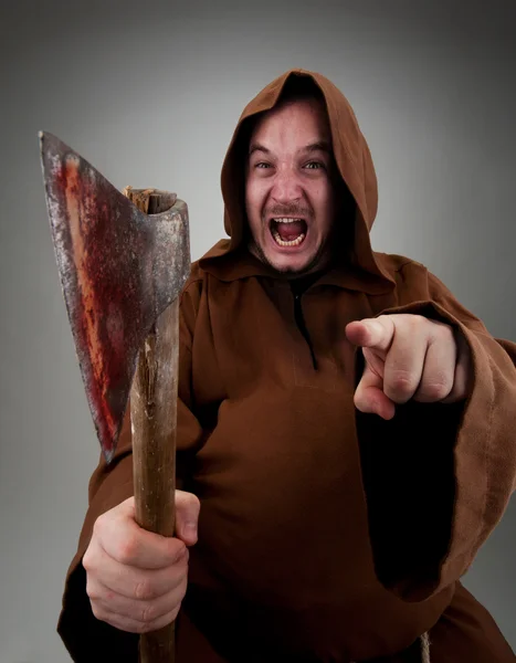 Furious medieval executioner — Stock Photo, Image