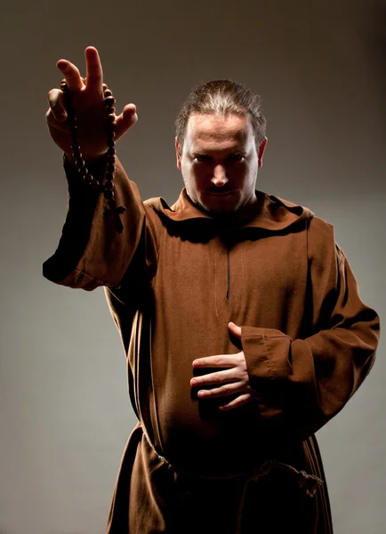 中世修道士の説教 — ストック写真