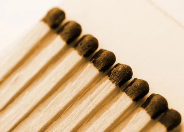 Wooden matches in matchbook — Stock Photo, Image