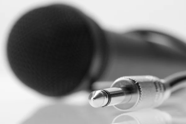 Kabel kontakten på professionella mikrofon — Stockfoto