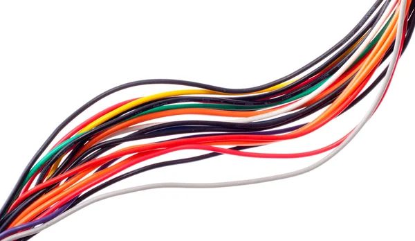 Cabos elétricos coloridos — Fotografia de Stock