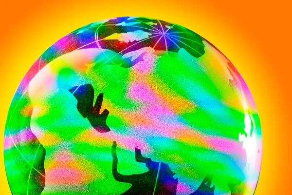 stock image Colorful glass globe with shining