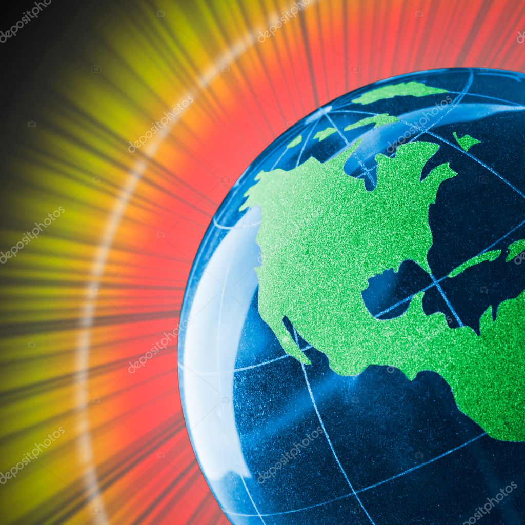 Colorful glass globe with shining Stock Photo by ©Nomadsoul1 5973596