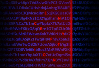 şifreleme kavramı - kırmızı lazer harflerin şifresini çözme
