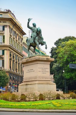 Vittotio Emanuele II monument on the Piazza Corvetto, Genoa clipart