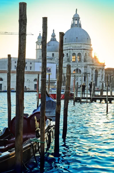 Βασιλική Σάντα Μαρία Χαιρετισμός della Παναγίας στο ηλιοβασίλεμα, Βενετία — Φωτογραφία Αρχείου