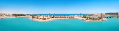 Panorama of tropical resort in Egypt clipart