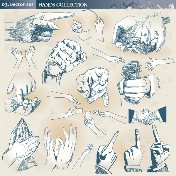 Colección de manos — Archivo Imágenes Vectoriales