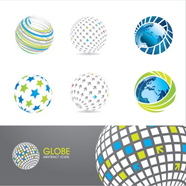 Set of globe icons clipart