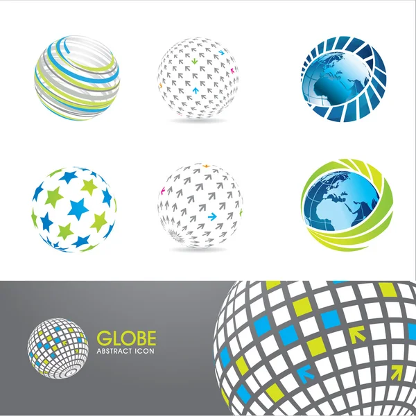 Set of globe icons — Stock Vector