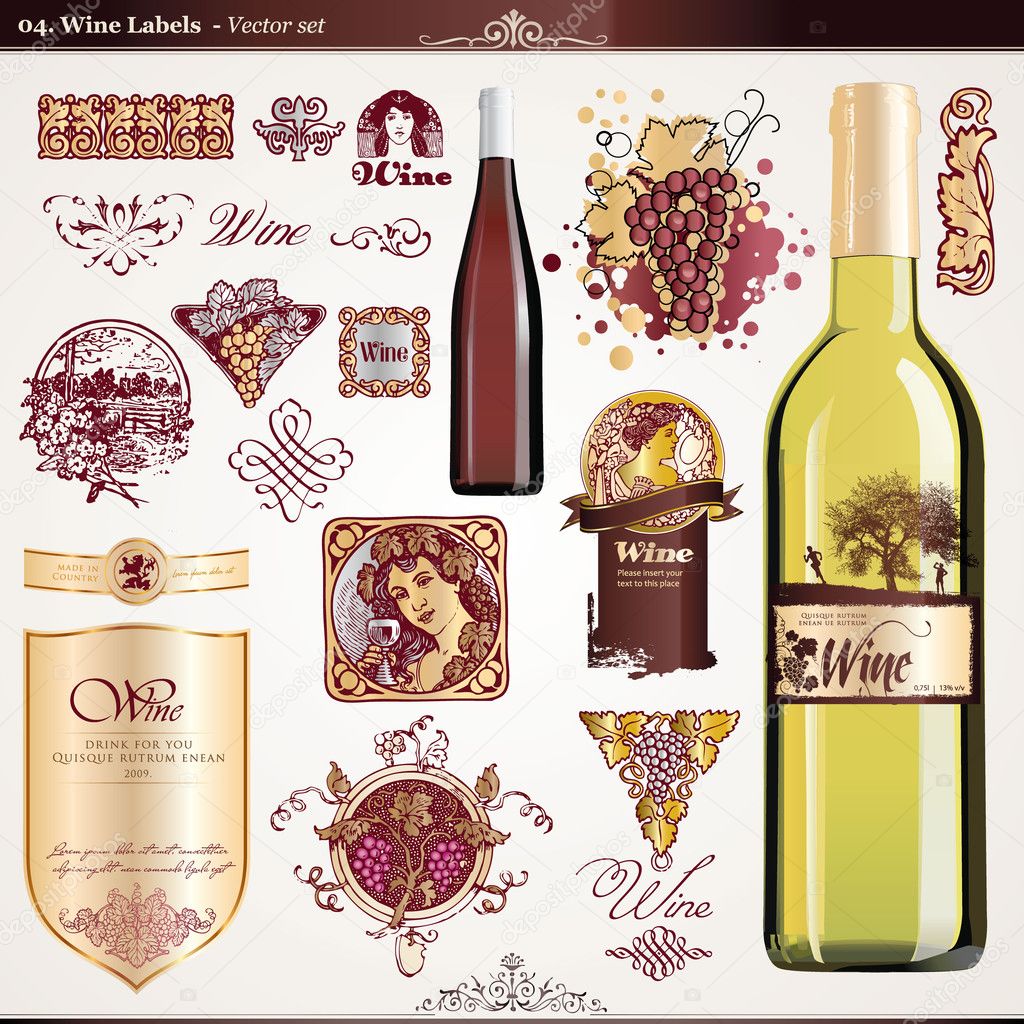 wine bottle label design template