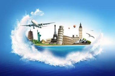 Travel – collection of the world monuments clipart