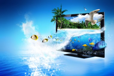 3D TV - magical world of nature clipart