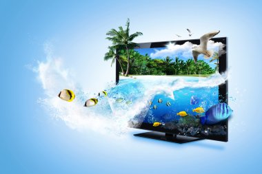 Stock Photo: 3D TV - feel the nature clipart