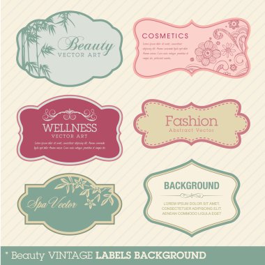 Beauty vintage labels background