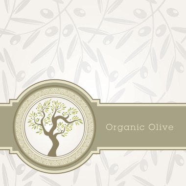 Olive oil label template clipart