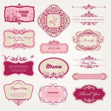 Collection of vintage labels and stickers clipart