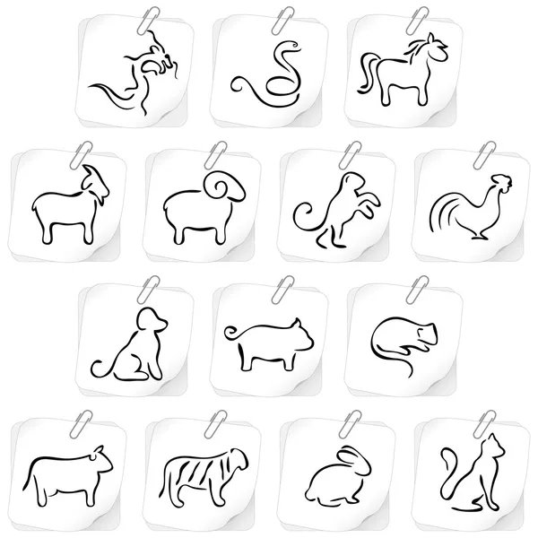 Chinese horoscope icons 2 — Stock Vector