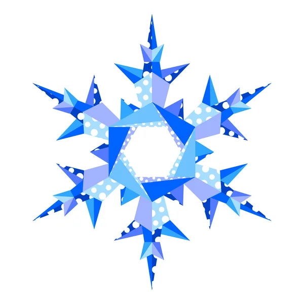 Copo de nieve de origami — Vector de stock