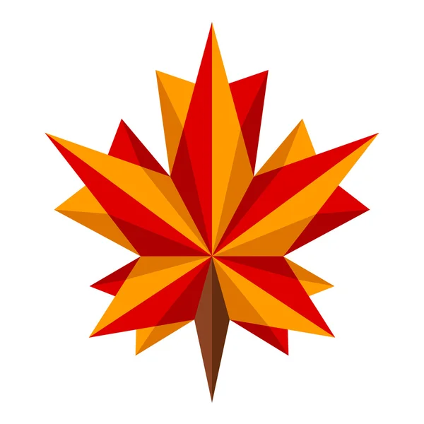Origami maple leaf — Stock Vector