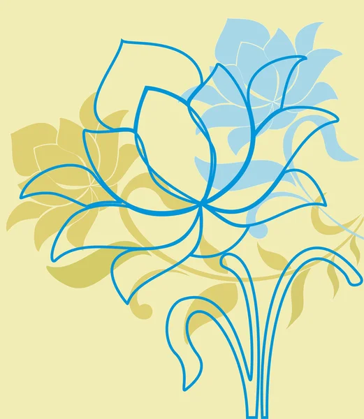 Blommor och vågor. illustration vektor — Stock vektor