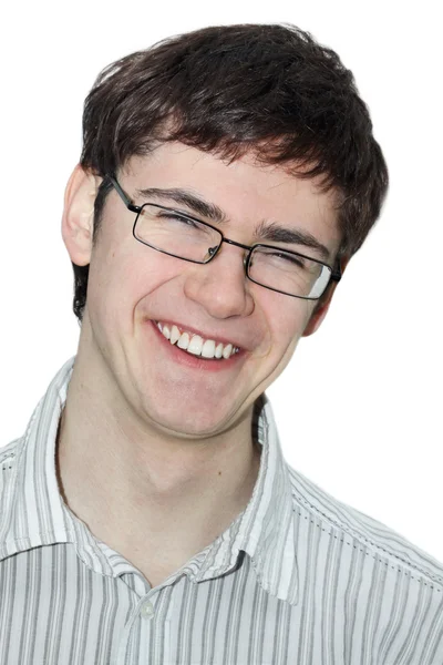 Портрет молодого счастливого улыбающегося человека — стоковое фото