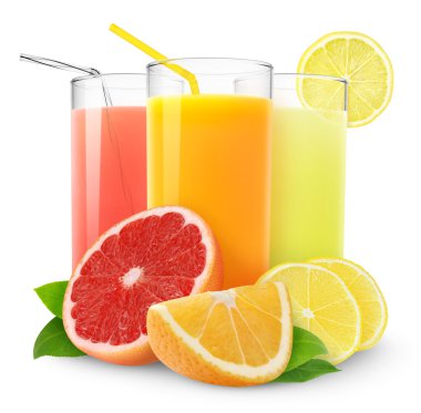 Fresh citrus juices clipart