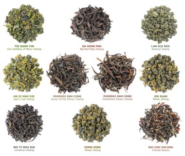 Chinese oolong tea collection clipart