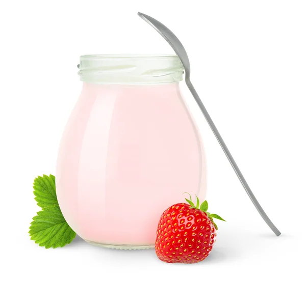 Клубничный йогурт — стоковое фото