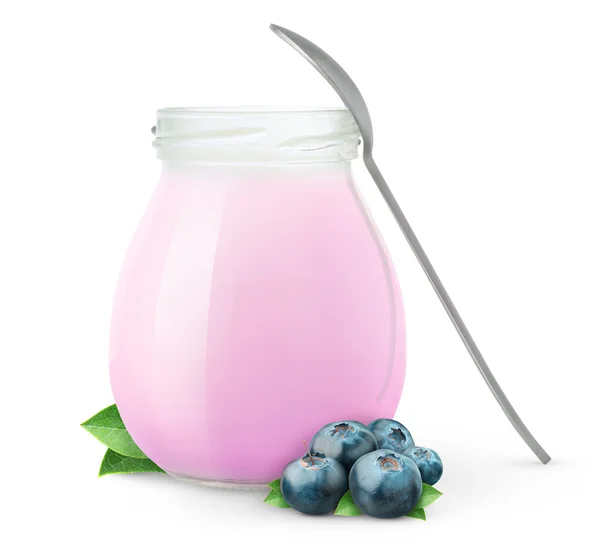 Yogurt ai mirtilli — Foto Stock