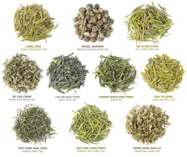 Chinese green tea collection clipart