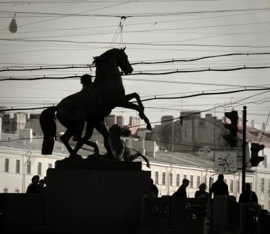 Anichkov bridge, St Petersburg, Rusya Federasyonu