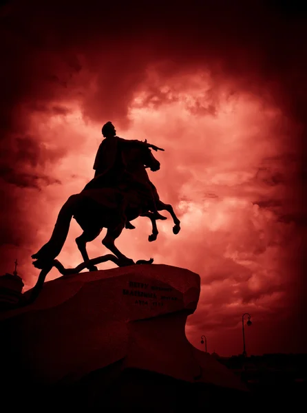 "The Bronze Horseman" monument in St Petersburg, Russia — Stock Photo, Image