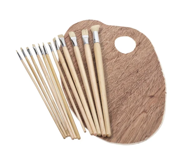 Paint Brushes and Palette — Stock Photo, Image